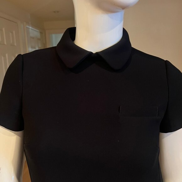 Y2K RED VALENTINO CREPE SHIFT DRESS SIZE 38 IT / 2 US BLACK - Picture 2 of 6